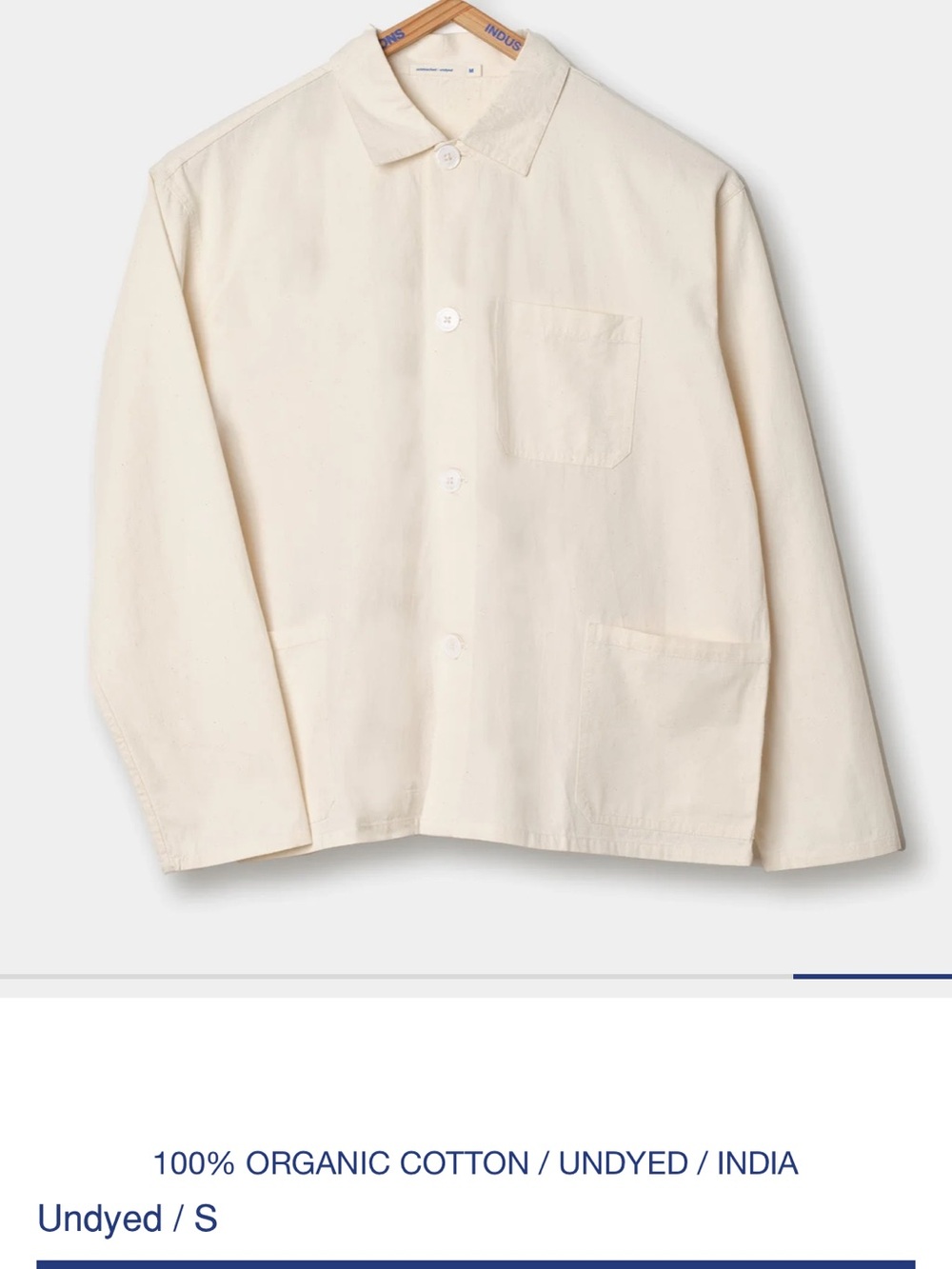 Industry of All Nations Ponya Jacket Undyed - Size Medium
